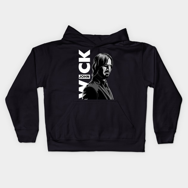 focus and John Wick Kids Hoodie by Aldrvnd